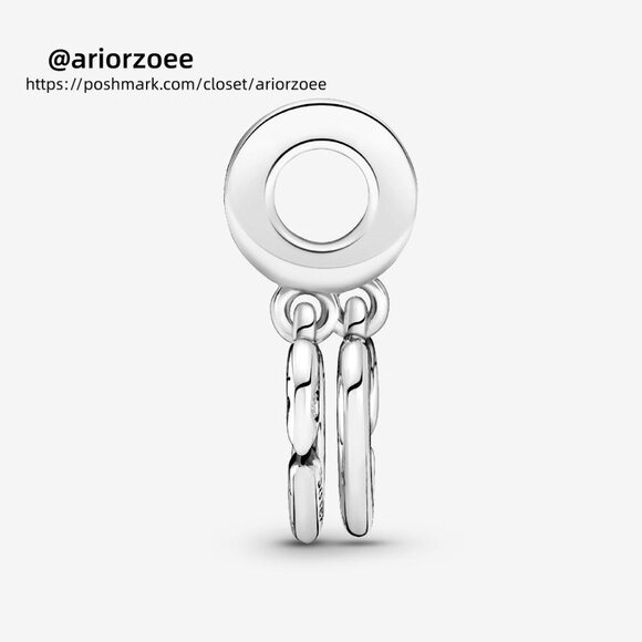 Pandora Linked Sister Hearts Split Dangle Charm - Picture 4 of 6